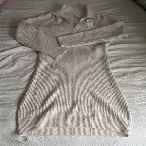 Hollister Cream Cowl Neck Sweater Dress